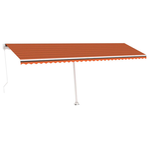 vidaXL Toldo retr&aacute;til manual com LED 600x350 cm laranja e castanho