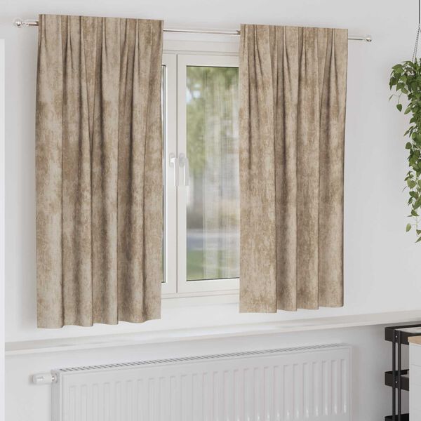 vidaXL Cortinas de Veludo 2 pcs champanhe 175 x 140 cm Veludo