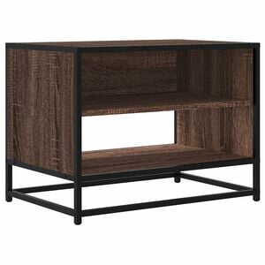 vidaXL M&oacute;vel TV 61x40x46 cm derivados madeira/metal carvalho castanho