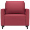 vidaXL Poltrona 60 cm couro artificial vermelho tinto