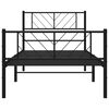 vidaXL Estrutura de cama com cabeceira e p&eacute;s 80x200 cm metal preto