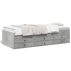 vidaXL Sof&aacute;-cama com gavetas sem colch&atilde;o 90x200 cm cinzento cimento