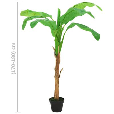 vidaXL Árvore bananeira artificial com vaso 180 cm verde