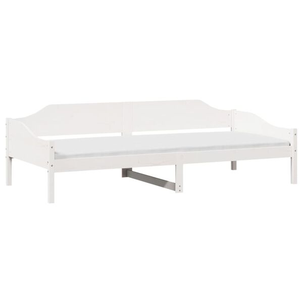 vidaXL Estrutura de cama sem colch&atilde;o 80x200 cm pinho maci&ccedil;o branco