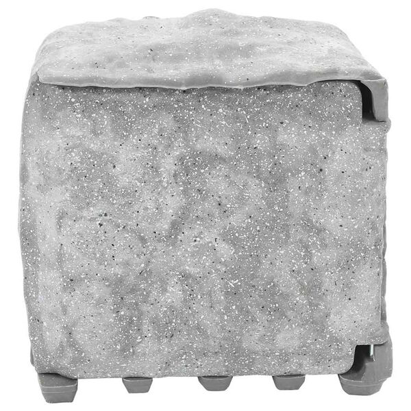 vidaXL Tomada exterior c/ estaca/sensor luz 4 vias aspeto pedra cinza