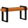 vidaXL Banco 110 cm couro de cabra genu&iacute;no preto e castanho