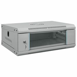 vidaXL Arm&aacute;rio de Rede com armazenamento Cinzeto 53 x 35 x 21 cm A&ccedil;o