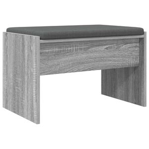 vidaXL Banco de Hall com almofada Cinza Sonoma 63 x 38 x 40 cm