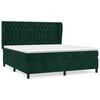 vidaXL Cama com molas/colch&atilde;o 160x200 cm veludo verde-escuro