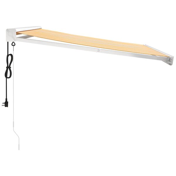 vidaXL Toldo retr&aacute;til 3,5x2,5 m tecido e alum&iacute;nio amarelo e branco