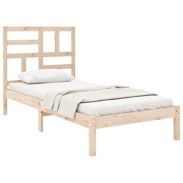 vidaXL Estrutura de cama solteiro 90x190 cm madeira maciça