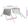vidaXL Toldo 3 arcos Bimini paredes malha laterais 183x(137-152)x137cm