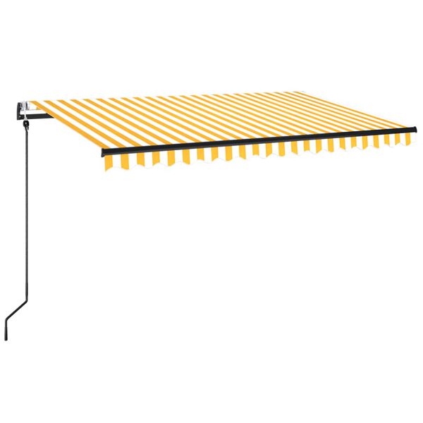 vidaXL Toldo retr&aacute;til autom&aacute;tico 450x350 cm amarelo e branco