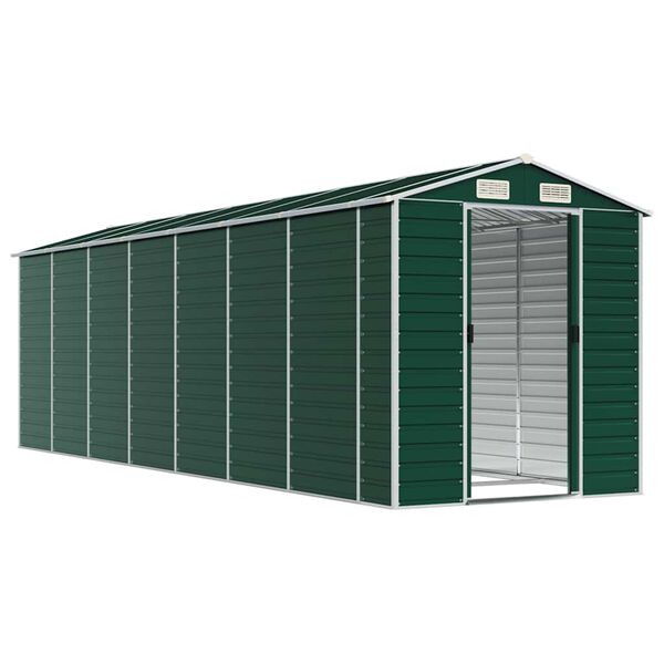 vidaXL Abrigo de jardim 191x640x198 cm a&ccedil;o galvanizado verde