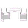 vidaXL 3 pcs conjunto jantar p/ jardim c/ almofadões vime PE castanho