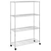 vidaXL Unidade de 4 prateleiras com rodas 90x35x142 cm 200 Kg cromado