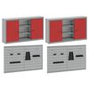 vidaXL Conjunto de Arm&aacute;rio de Ferramentas e Pegboard 4 pcs Vermelho