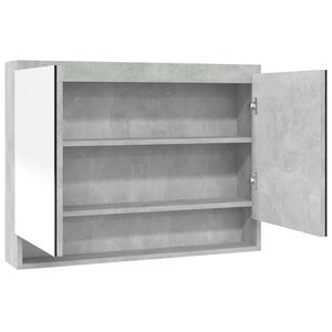 vidaXL Arm&aacute;rio espelhado p/ casa de banho 80x15x60cm MDF cinza cimento