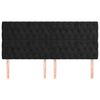 vidaXL Cabeceira Preta 200x7x118/128 cm Veludo