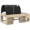 vidaXL Cama com T&uacute;nel com prateleira 3 unid. Carvalho Sonoma e Preto