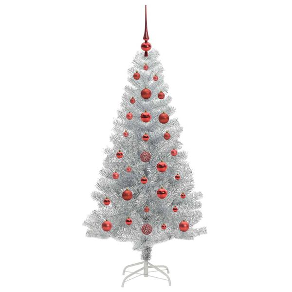 vidaXL &Aacute;rvore de Natal com 150 LEDs com suporte Prateado 120 cm PET