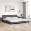 vidaXL Estrutura de cama Dover 200x200cm couro artificial cinzento