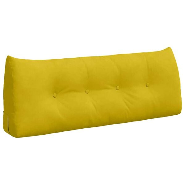 vidaXL Travesseiro para Costas Amarelo 120 x 24 x 50 cm Veludo