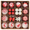 vidaXL Conjunto de Bolas de Natal 40 pcs Vermelho e Branco Pl&aacute;stico