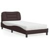 vidaXL Cama com colch&atilde;o Hvar 90x200 cm tecido castanho-escuro