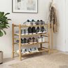 vidaXL Rack de Sapatos com prateleira Natural 68 x 28 x 63 cm Bambu