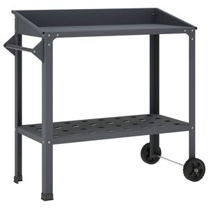 vidaXL Mesa de planta&ccedil;&atilde;o com rodas 96 x 50 x 89 cm A&ccedil;o laminado a frio