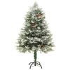 vidaXL Árvore de Natal com pinhas pré-iluminada 150 cm PVC e PE verde
