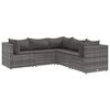 vidaXL 5 pcs conjunto lounge de jardim c/ almofad&otilde;es vime PE cinzento