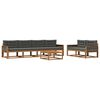 vidaXL Conjunto de Sof&aacute;s para Exterior 7 pcs Natural e Antracite