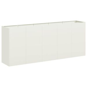 vidaXL Vaso floreira 200x40x80 cm a&ccedil;o laminado a frio branco