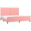 vidaXL Estrutura de cama c/ cabeceira 200x200 cm veludo rosa
