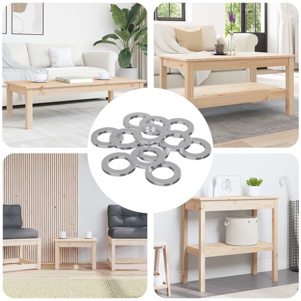 vidaXL Arruelas 12 pcs Prateado 10 x 10 x 1,2 mm Ferro