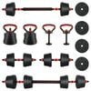 vidaXL Conjunto de Halteres 4 em 1 30kg Preto e Vermelho