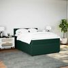 vidaXL Cama com molas/colch&atilde;o 140x190 cm veludo verde-escuro
