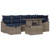 vidaXL Conjunto de Sof&aacute; de Jardim 7 pcs Cinzeto vime PE