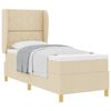 vidaXL Cama Box com colch&atilde;o com cabeceira Creme 200 x 80 cm tecido