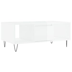 vidaXL Mesa de centro 90x50x36,5 cm derivados madeira branco brilhante