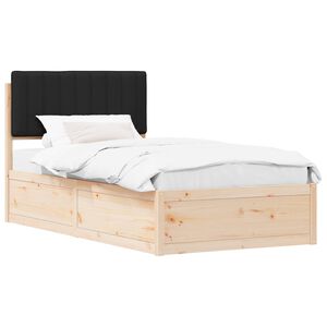 vidaXL Estrutura de Cama com Cabeceira Estofada Preto 100 x 200 cm