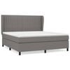 vidaXL Cama com molas/colch&atilde;o 180x200 cm tecido cinzento-escuro
