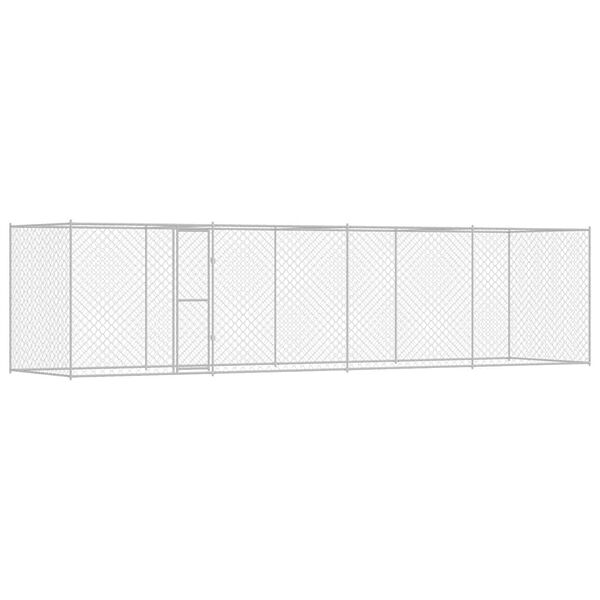 vidaXL Jaula para c&atilde;o Prateado 800 x 200 x 200 cm A&ccedil;o Galvanizado