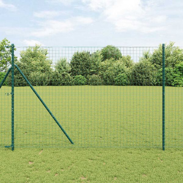 vidaXL Poste de Cerca Outros 26 pcs Verde 3,2 x 3,2 x 210 cm Aço