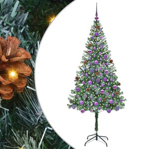 vidaXL &Aacute;rvore de Natal Artificial com 300 LEDs Verde 180 cm PVC e A&ccedil;o