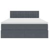 vidaXL Cama com arruma&ccedil;&atilde;o e LED Cinza Escuro 140 x 190 cm Veludo