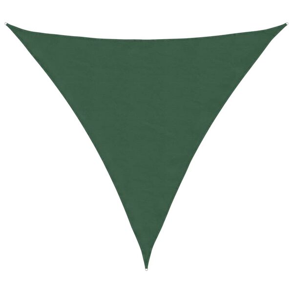 vidaXL Para-sol vela tecido oxford triangular 4x4x4 m verde-escuro