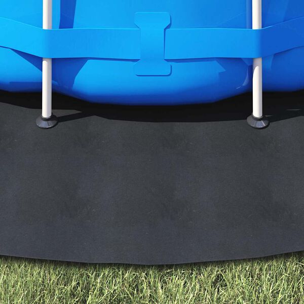 vidaXL Lona para Fundo de Piscina Preto Ø 396 cm